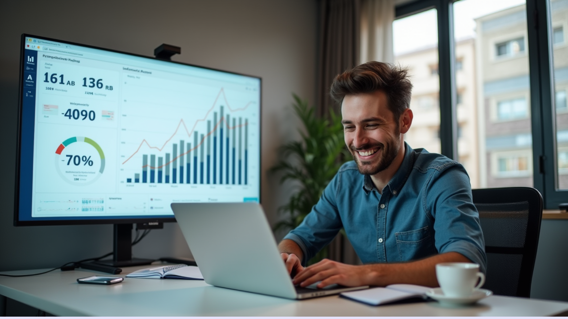 Empresário analisando um plano de marketing simples e eficiente