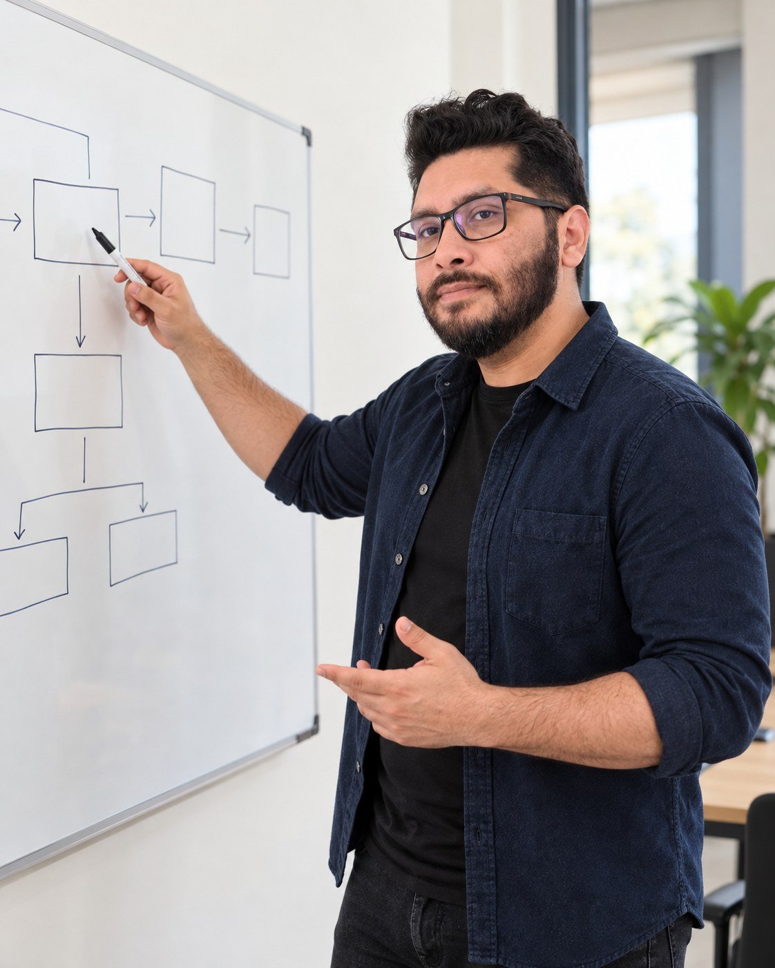 Wallace Alves explicando o processo de marketing